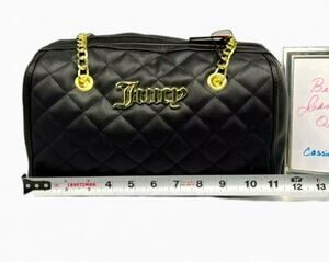 New! Juicy Couture "call it quits" black faux leather shoulder bag
